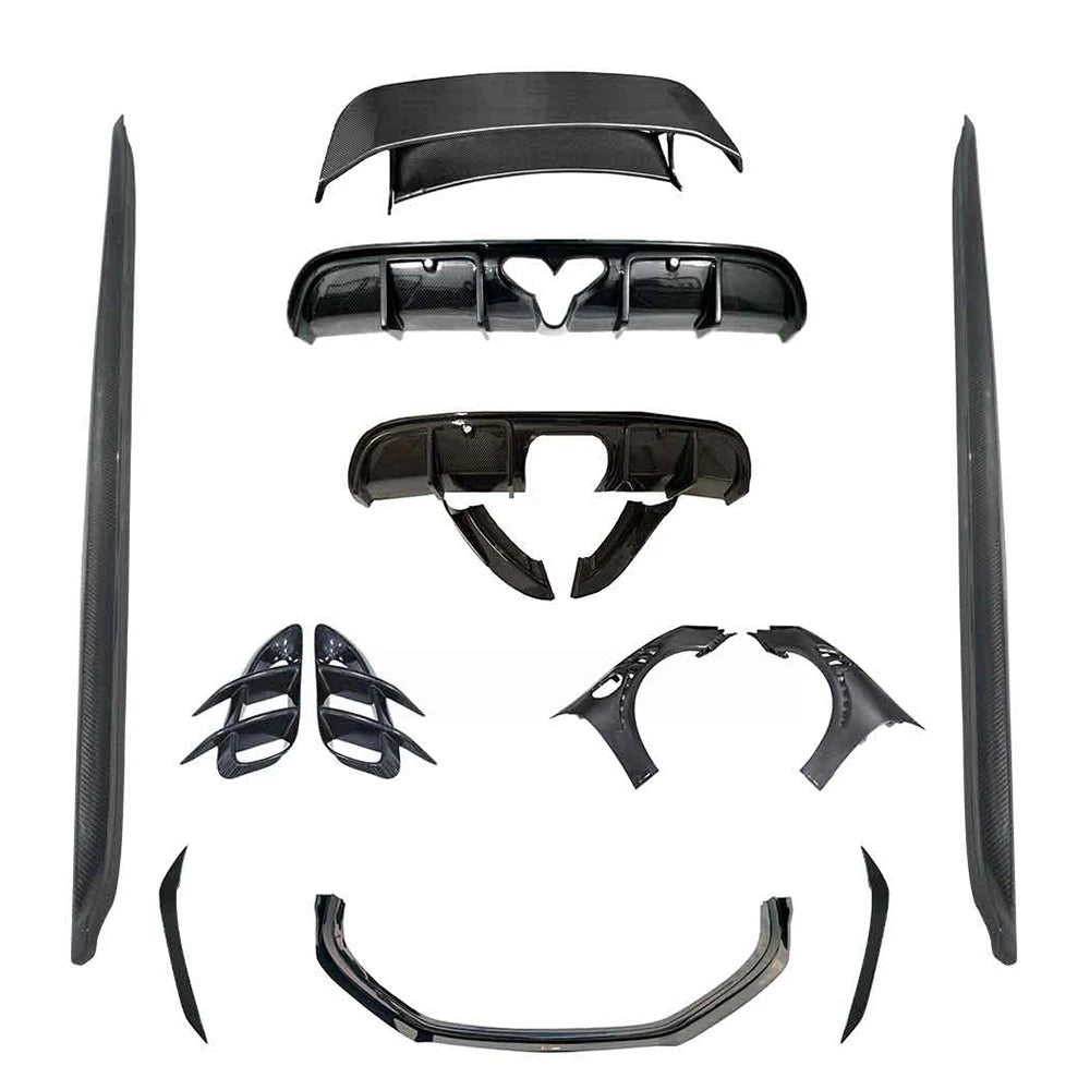 PORSCHE 718 Cayman/Boxster Dry Carbon Fiber Front Bumper Lip - Amxnx