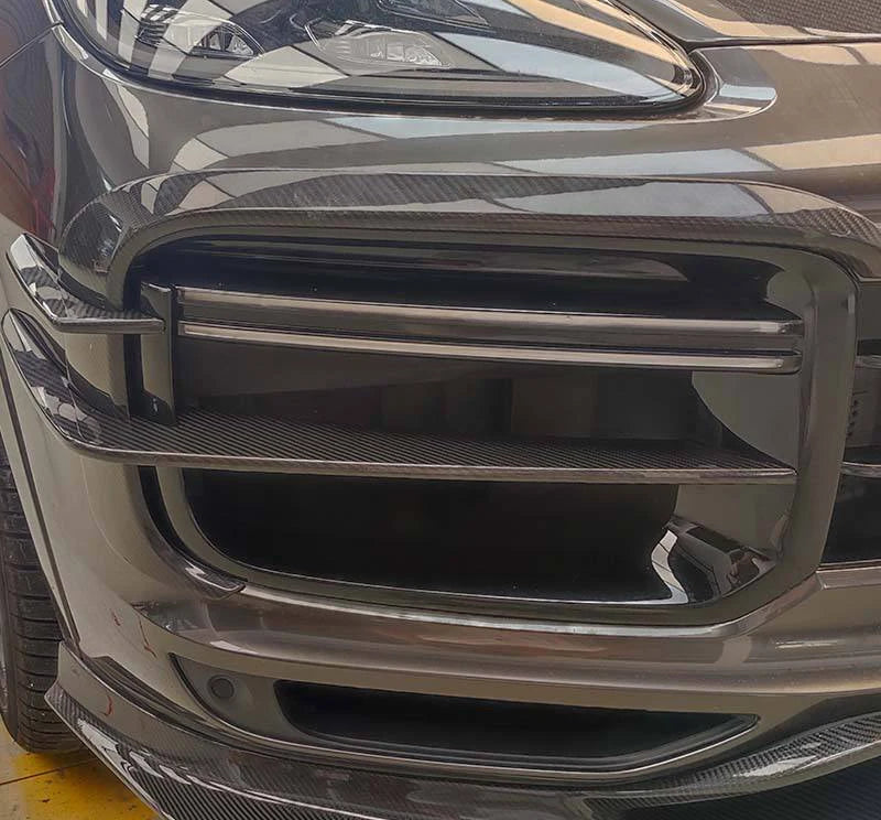 PORSCHE CAYENNE Coupe /Turbo Dry Carbon Fiber Front Bumper Canards - Amxnx