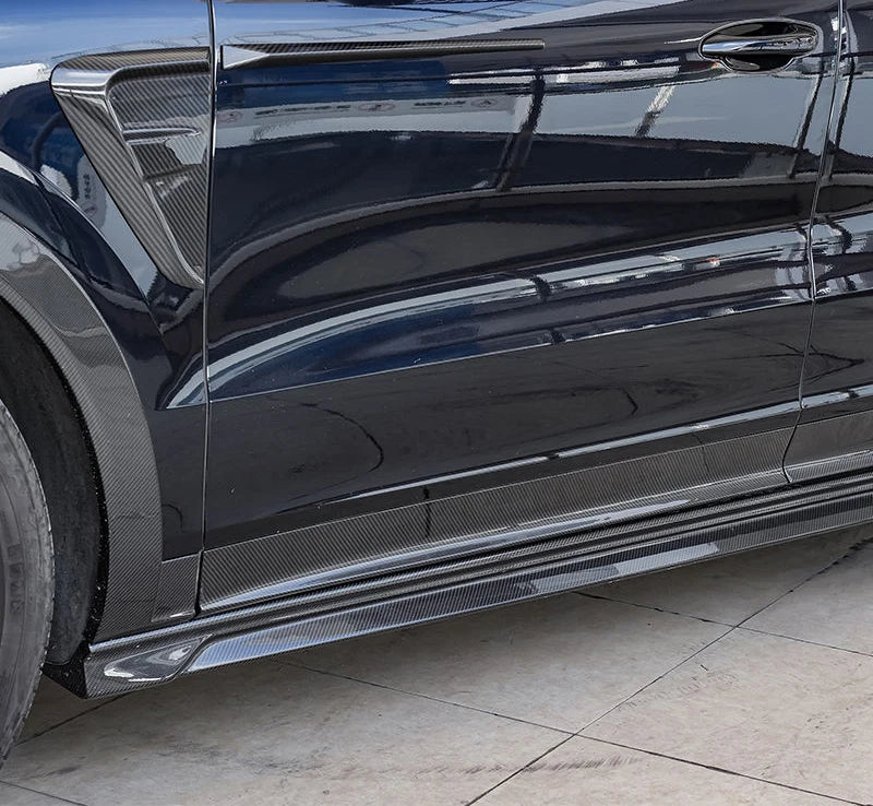 PORSCHE CAYENNE Coupe Turbo Dry Carbon Fiber Side Skirts For 2018 - 2024 - Amxnx