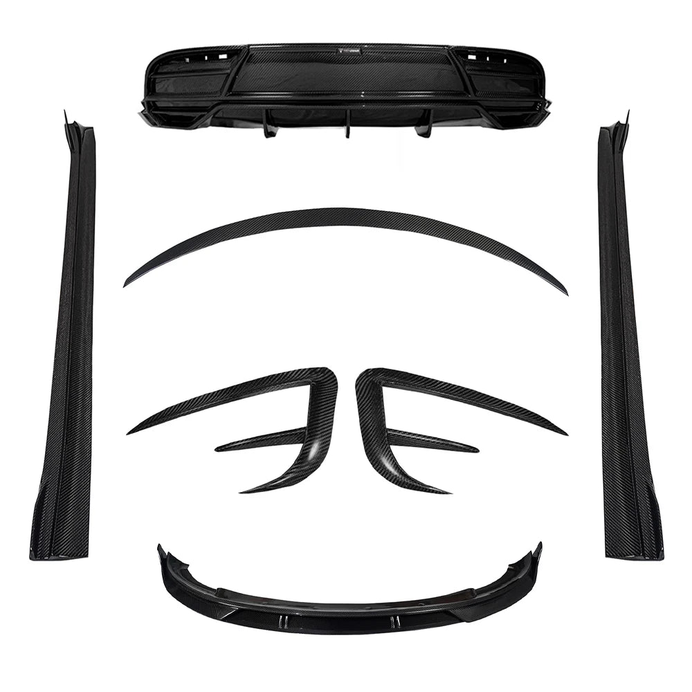 TESLA MODEL Y Dry Carbon Fiber Front Fog Lamp Frame For 2021-UP - Amxnx