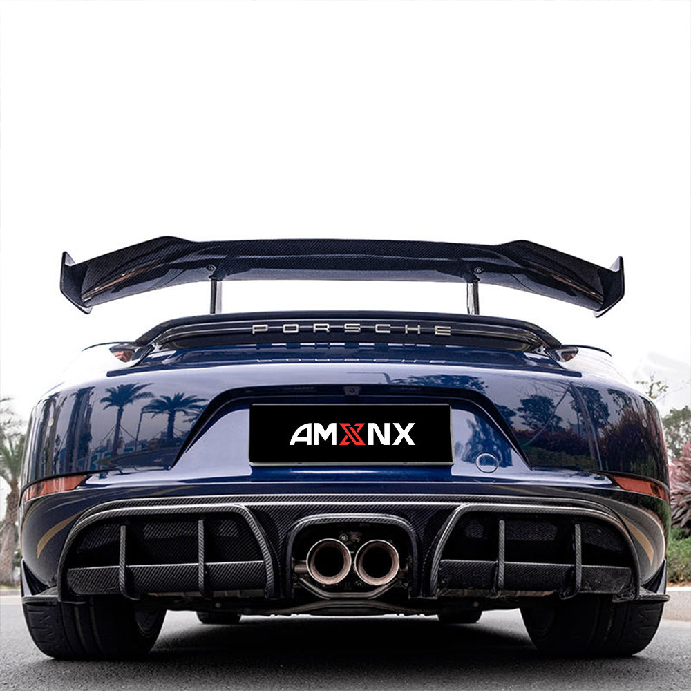 PORSCHE 718 Boxster/982 Dry Carbon Fiber Rear Wing For 2016 - 2024 - Amxnx