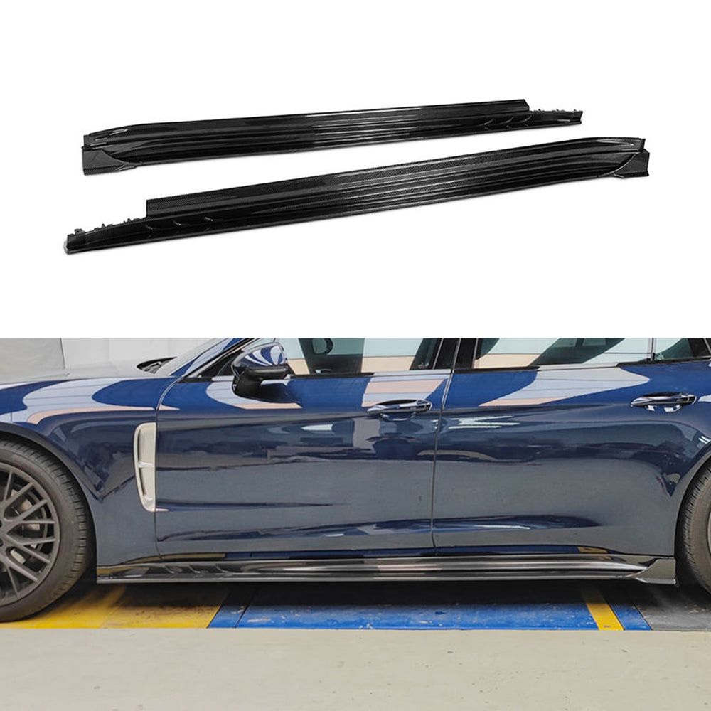 PORSCHE PANAMERA GTS/Turbo S/971 Dry Carbon Fiber Side Skirts - Amxnx