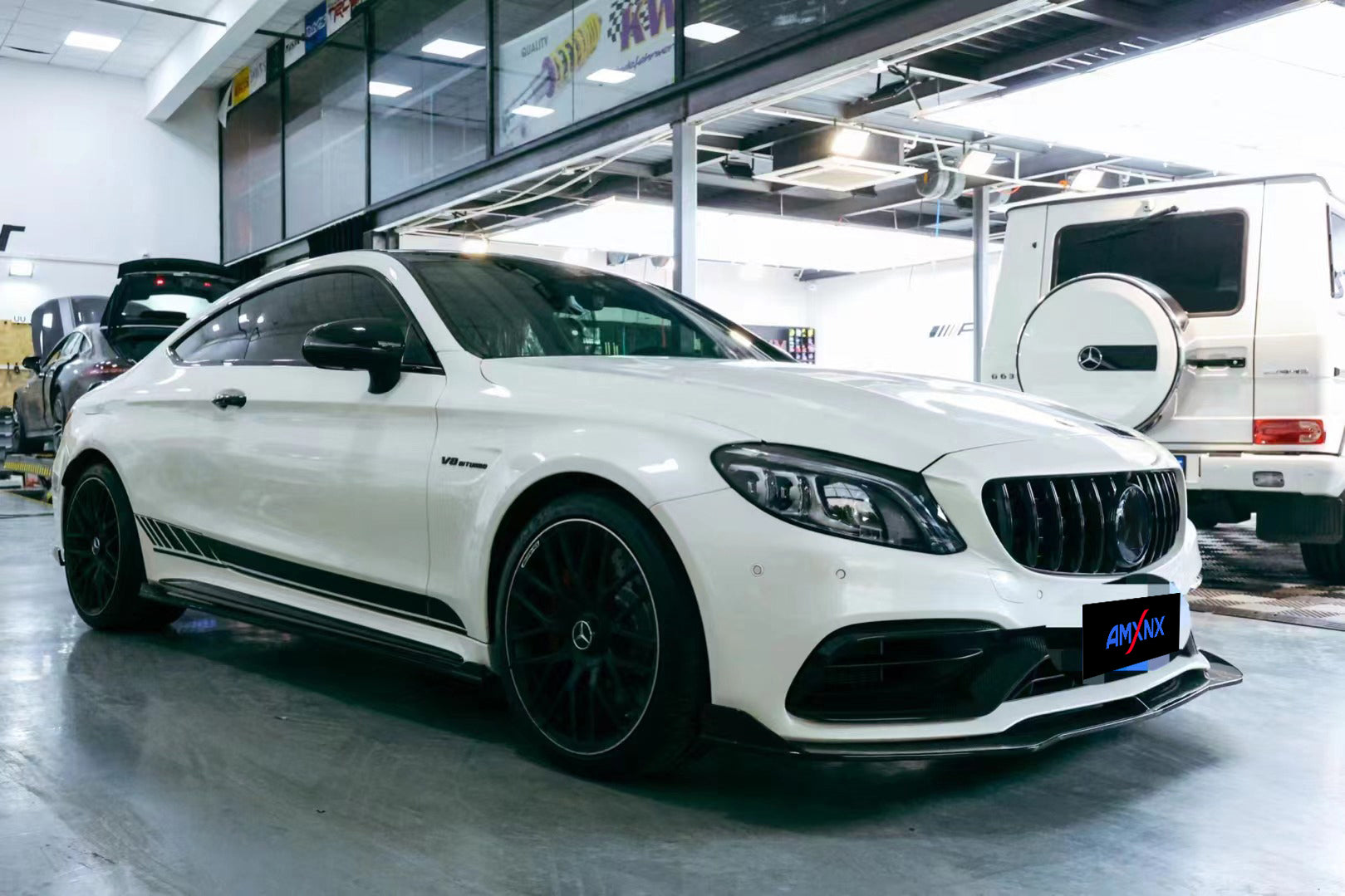 BENZ AMG C63 Coupe Dry carbon fiber front lip - Amxnx