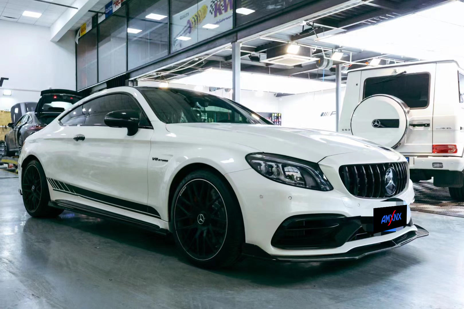 BENZ AMG C63 Coupe Dry Carbon Fiber Front Center Lip - Amxnx