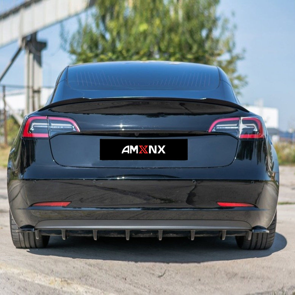 TESLA MODEL 3 Dry carbon fiber SD style SMAX Rear lip