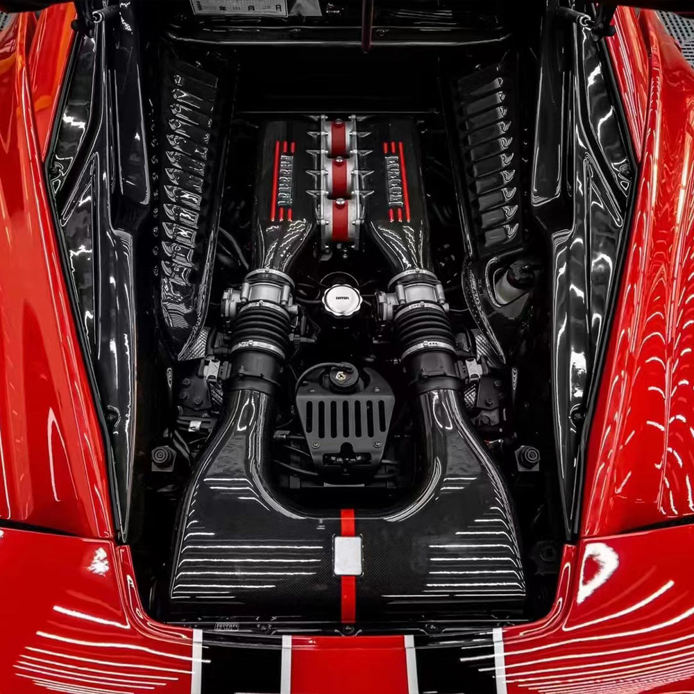 FERRARI F8 Dry Carbon Fiber Engine bay cover