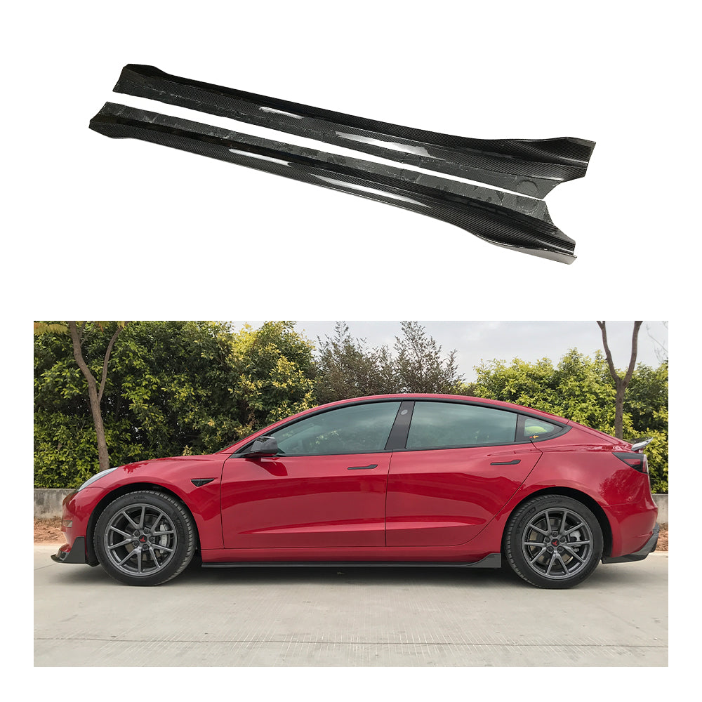 TESLA MODEL 3 Dry carbon fiber SV style Side Skirts