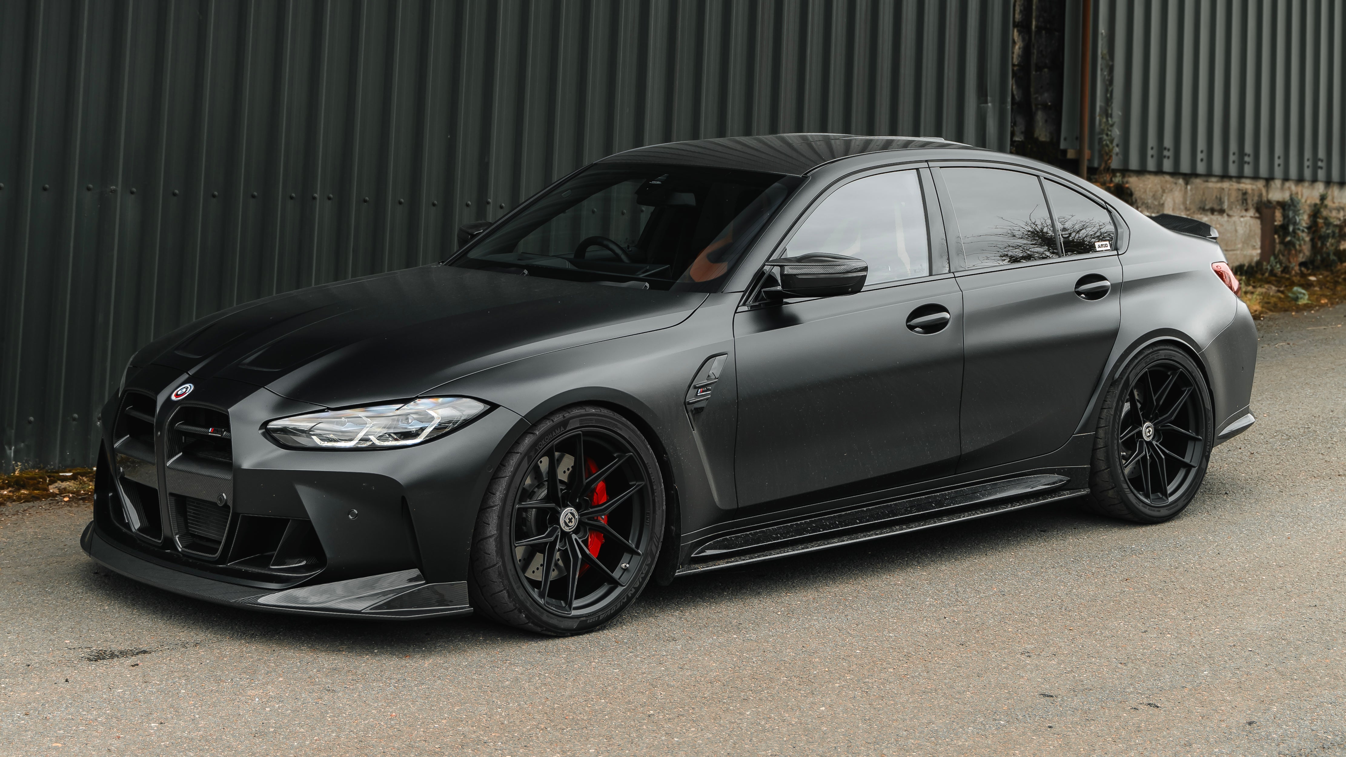 BMW M3/M4 G80/G82 Dry carbon fiber CSL three-stage front lip - Amxnx