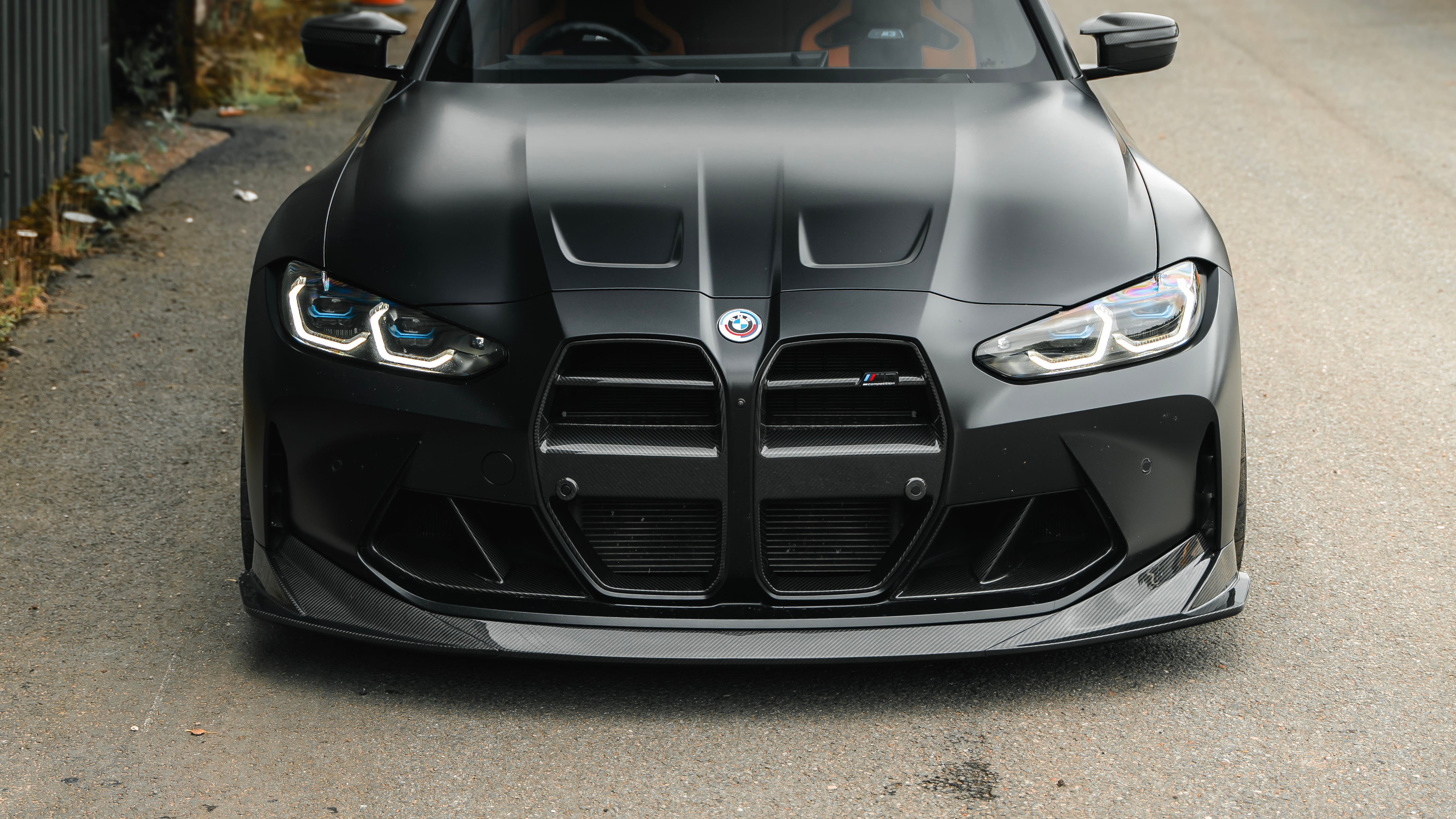 BMW M3/M4 G80/G82 Dry carbon fiber CSL three-stage front lip - Amxnx
