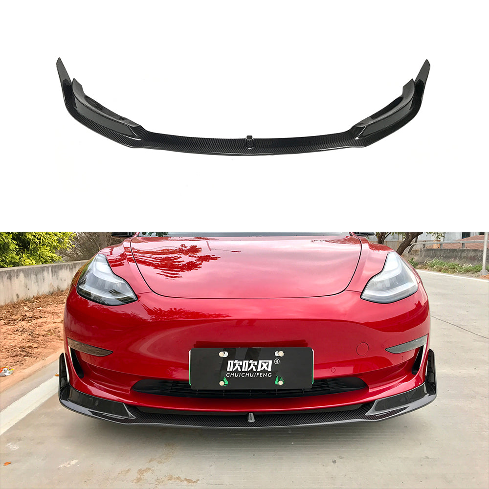 TESLA MODEL 3 Dry carbon fiber SV style Front lip